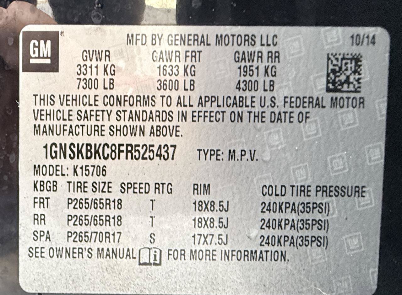 Used 2015 Chevrolet Tahoe LT w/ Max Trailering Package AWD/4WD image 20