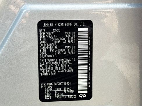 Used 2021 INFINITI QX80 Luxe image 36