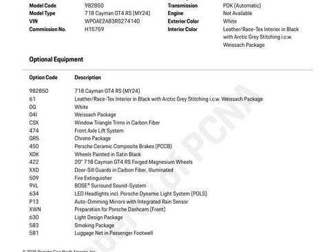 Used 2024 Porsche 718 Cayman GT4 RS w/ Weissach Package image 23