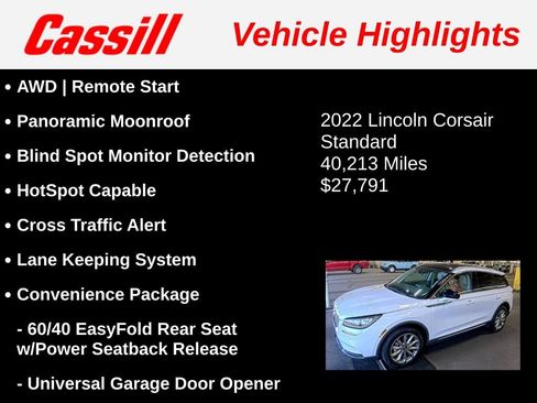 Used 2022 Lincoln Corsair AWD w/ Premium Package image 3