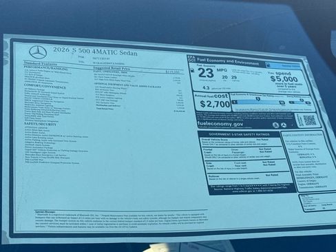 New 2026 Mercedes-Benz S 500 S 500 image 29