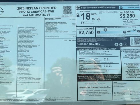 New 2026 Nissan Frontier PRO-4X w/ Tow Package AWD/4WD image 47