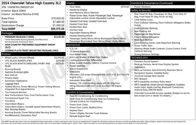 Certified 2024 Chevrolet Tahoe High Country w/ Premium Package 2 AWD/4WD image 10