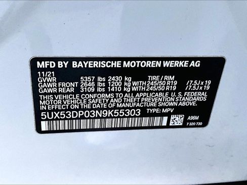 Used 2022 BMW X3 xDrive30i w/ Premium Package 2 image 18