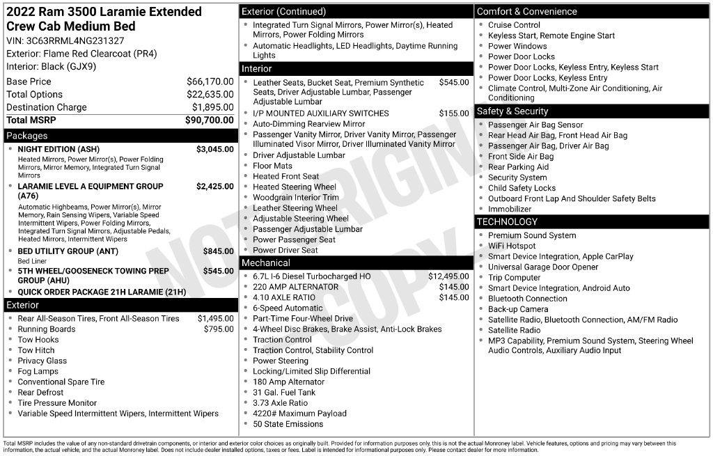 Used 2022 RAM 3500 Laramie w/ Night Edition AWD/4WD image 4