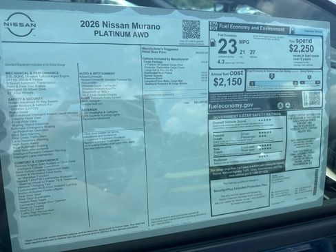 New 2026 Nissan Murano Platinum w/ Cargo Package AWD/4WD image 39