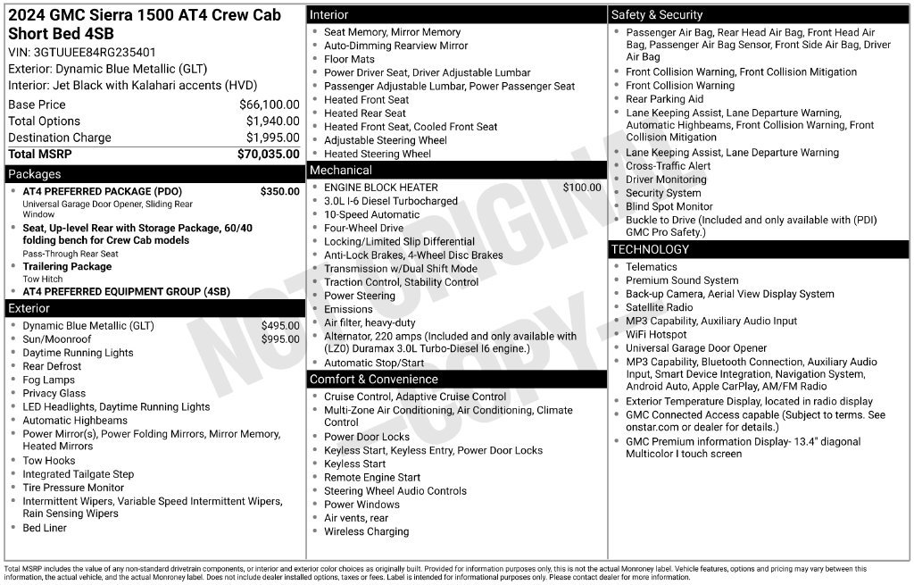 Certified 2024 GMC Sierra 1500 AT4 w/ AT4 Preferred Package AWD/4WD image 31