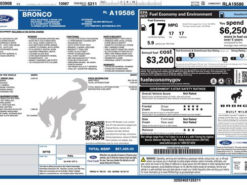 Used 2024 Ford Bronco Wildtrak AWD/4WD image 3