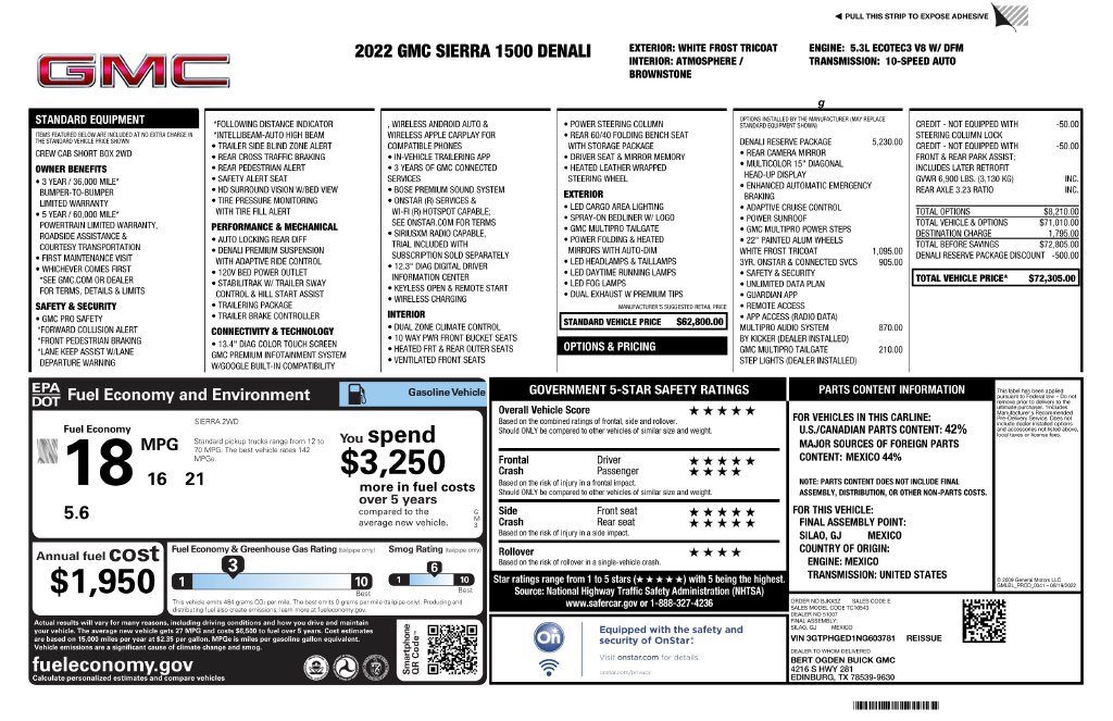 Used 2022 GMC Sierra 1500 Denali w/ Denali Reserve Package RWD image 4