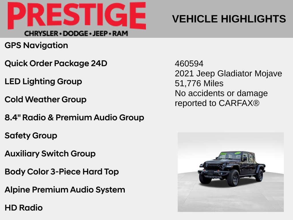Used 2021 Jeep Gladiator Mojave AWD/4WD image 2