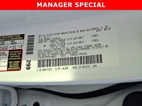 New 2025 Toyota Tacoma SR image 19