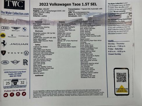 Used 2022 Volkswagen Taos SEL AWD/4WD image 47