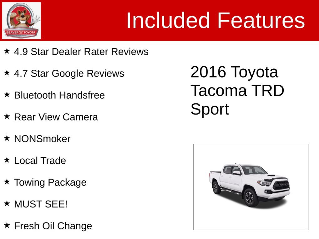 Used 2016 Toyota Tacoma TRD Sport w/ Premium & Technology Package RWD image 4