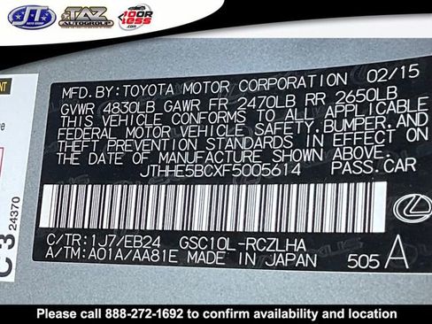 Used 2015 Lexus RC 350 w/ F Sport w/Summer Tires RWD image 20