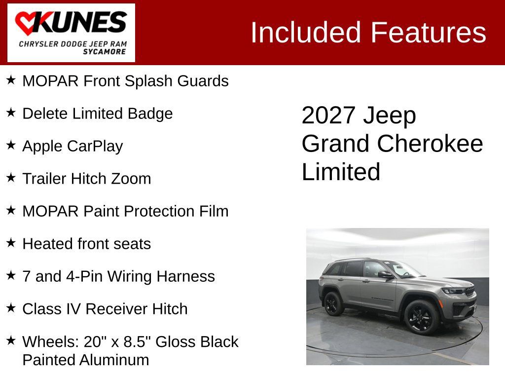 New 2027 Jeep Grand Cherokee Limited w/ Limited Altitude Package AWD/4WD image 3