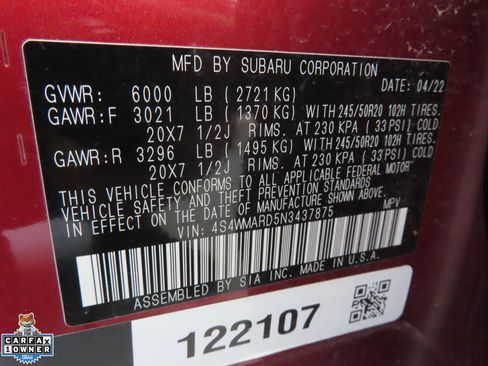 Used 2022 Subaru Ascent Touring w/ Popular Package #2A AWD/4WD image 30