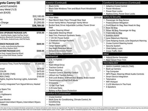 Used 2026 Toyota Camry SE w/ Multimedia Upgrade Package FWD image 32