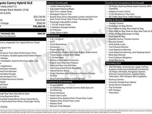Used 2020 Toyota Camry XLE w/ Sunroof Package FWD image 7