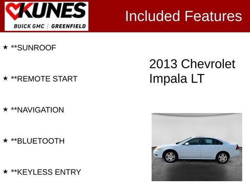 Used 2013 Chevrolet Impala LT w/ LT Sunroof Package FWD image 2