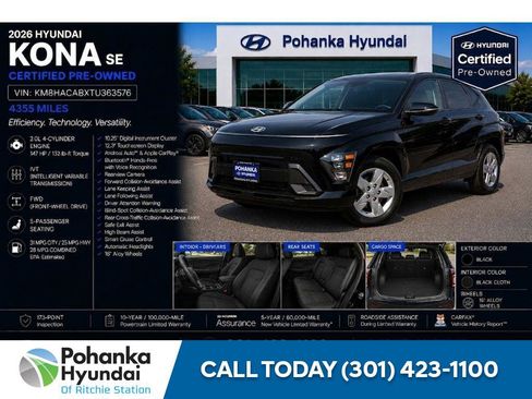 Certified 2026 Hyundai Kona SE AWD/4WD image 1