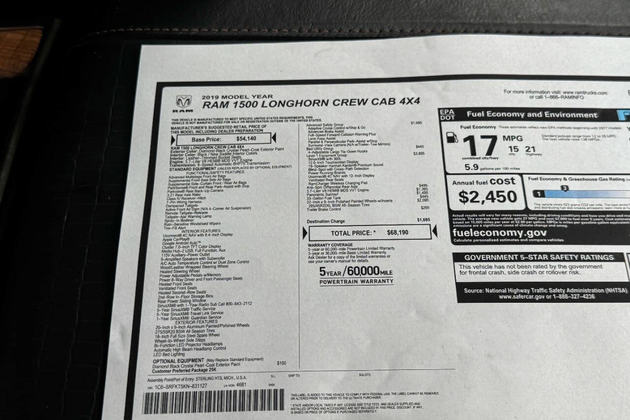 Used 2019 RAM 1500 Limited AWD/4WD image 35