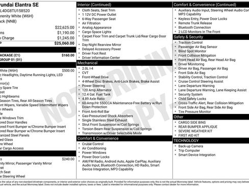 New 2026 Hyundai Elantra SE w/ Cargo Package FWD image 8
