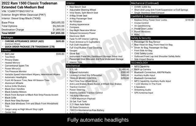 Used 2022 RAM 1500 Tradesman w/ Chrome Appearance Group AWD/4WD image 12