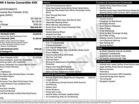 Used 2023 BMW 430i xDrive Convertible w/ M Sport Package image 58