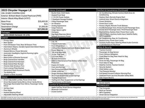 Used 2023 Chrysler Voyager LX FWD image 36