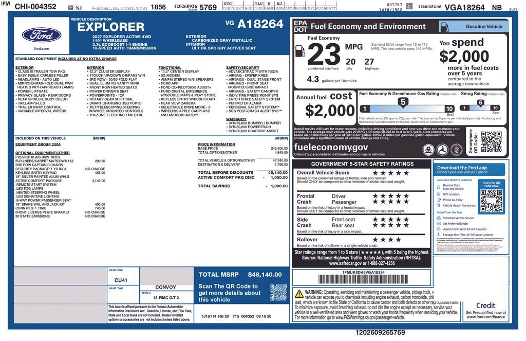 New 2027 Ford Explorer Active w/ Active Comfort Package AWD/4WD image 9