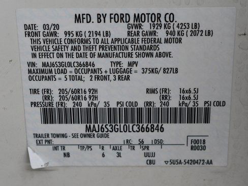 Used 2020 Ford EcoSport SE w/ SE Convenience Package image 34