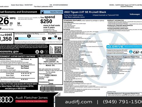 Used 2022 Volkswagen Tiguan SE R-Line image 2
