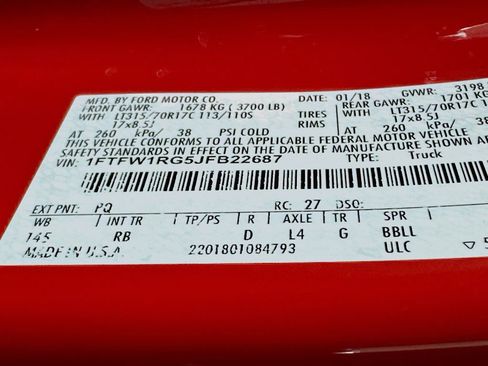 Certified 2018 Ford F150 Raptor w/ Equipment Group 802A Luxury image 24