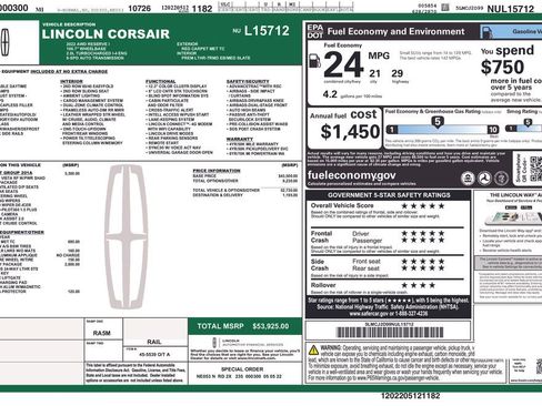 Certified 2022 Lincoln Corsair Reserve w/ Equipment Group 201A image 2
