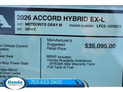 New 2026 Honda Accord Hybrid EX-L image 36