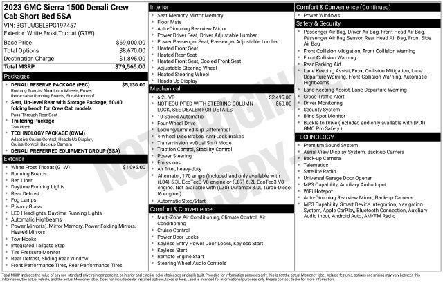 Used 2023 GMC Sierra 1500 Denali w/ Denali Reserve Package AWD/4WD image 9