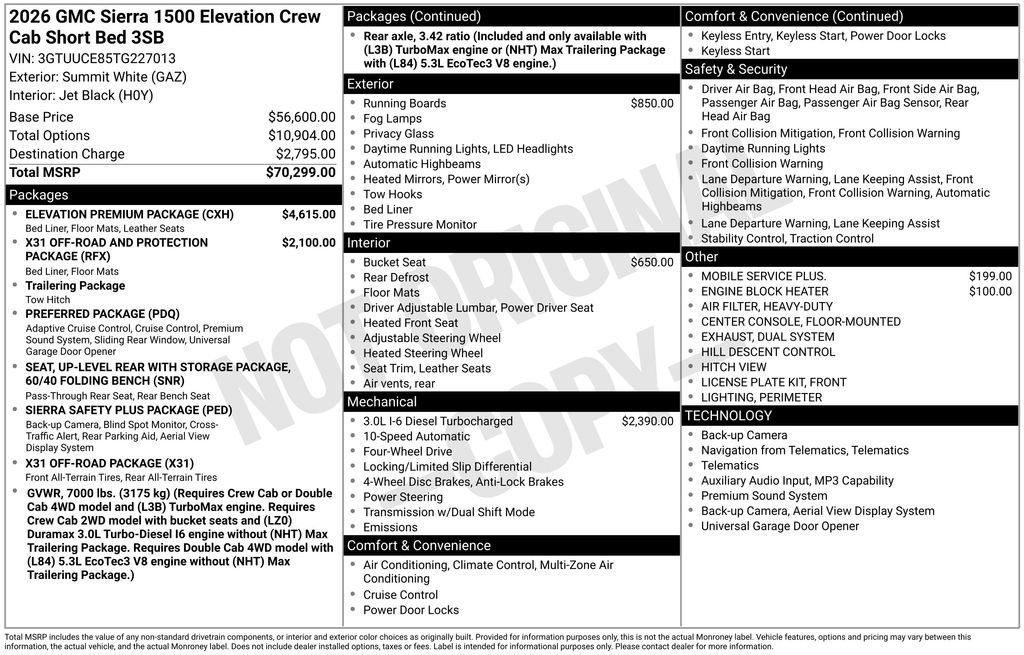 New 2026 GMC Sierra 1500 Elevation w/ Elevation Premium Package AWD/4WD image 4
