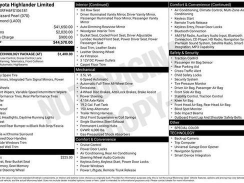 Used 2015 Toyota Highlander Limited w/ Driver Technology Package AWD/4WD image 3
