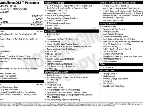 Used 2025 Toyota Sienna XLE AWD/4WD image 3