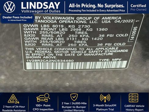 Used 2022 Volkswagen Atlas SEL AWD/4WD image 29