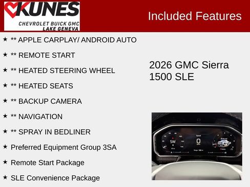 New 2026 GMC Sierra 1500 SLE w/ Preferred Package AWD/4WD image 3