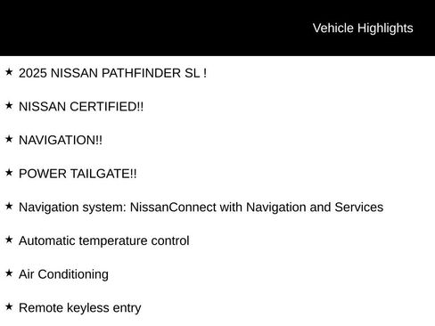 Certified 2025 Nissan Pathfinder SL AWD/4WD image 6
