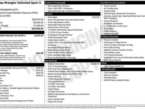Used 2021 Jeep Wrangler Unlimited Sport AWD/4WD image 28