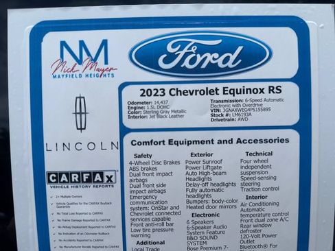 Used 2023 Chevrolet Equinox RS w/ RS Leather Package AWD/4WD image 33