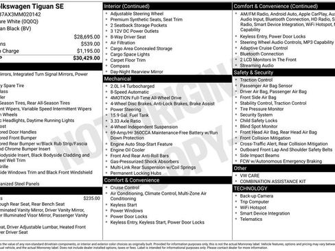 Used 2021 Volkswagen Tiguan SE image 2