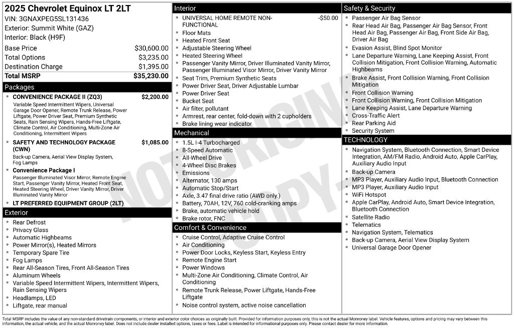 Used 2025 Chevrolet Equinox LT w/ Convenience Package II AWD/4WD image 30
