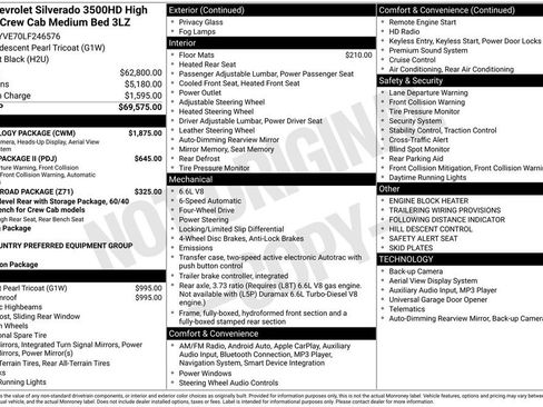 Used 2020 Chevrolet Silverado 3500 High Country w/ Technology Package image 3