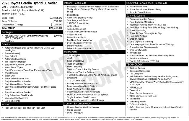 Certified 2025 Toyota Corolla LE FWD image 32