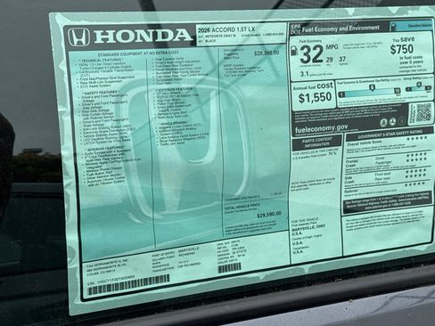New 2026 Honda Accord LX image 31