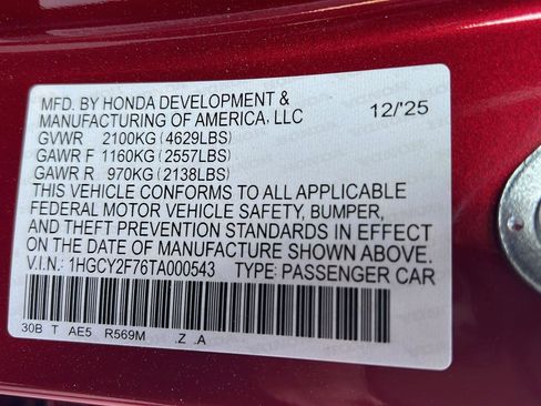 New 2026 Honda Accord Sport image 36